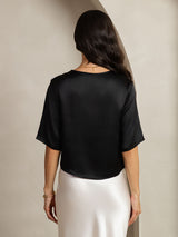 [Nero] SilkSilky-IT Half Sleeve Magliette donna 002