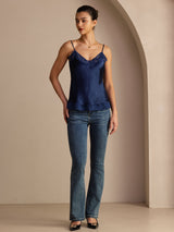 [Blu Scuro] SilkSilky-IT V Neck Cami 006