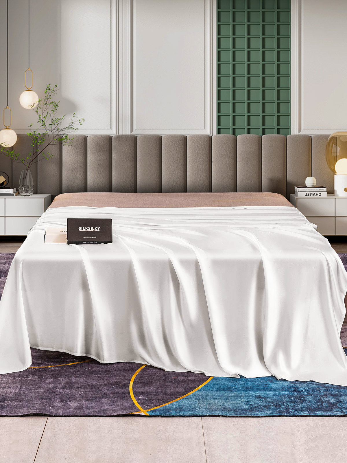 [Bianco] SilkSilky-IT 25Momme Seta pura Sheet 001