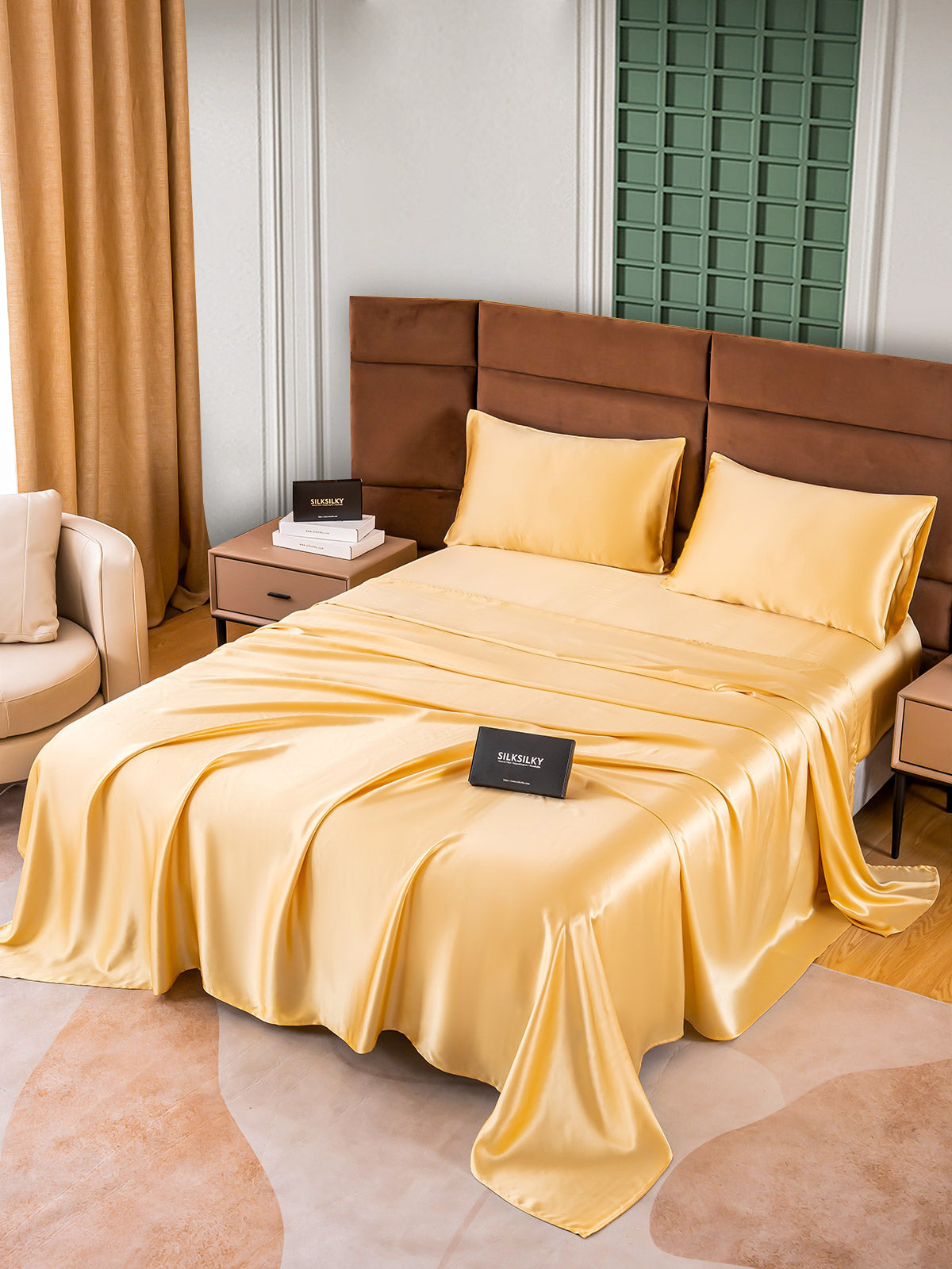 [Champagne] SilkSilky-IT 25Momme Seta pura Bedding Set 006