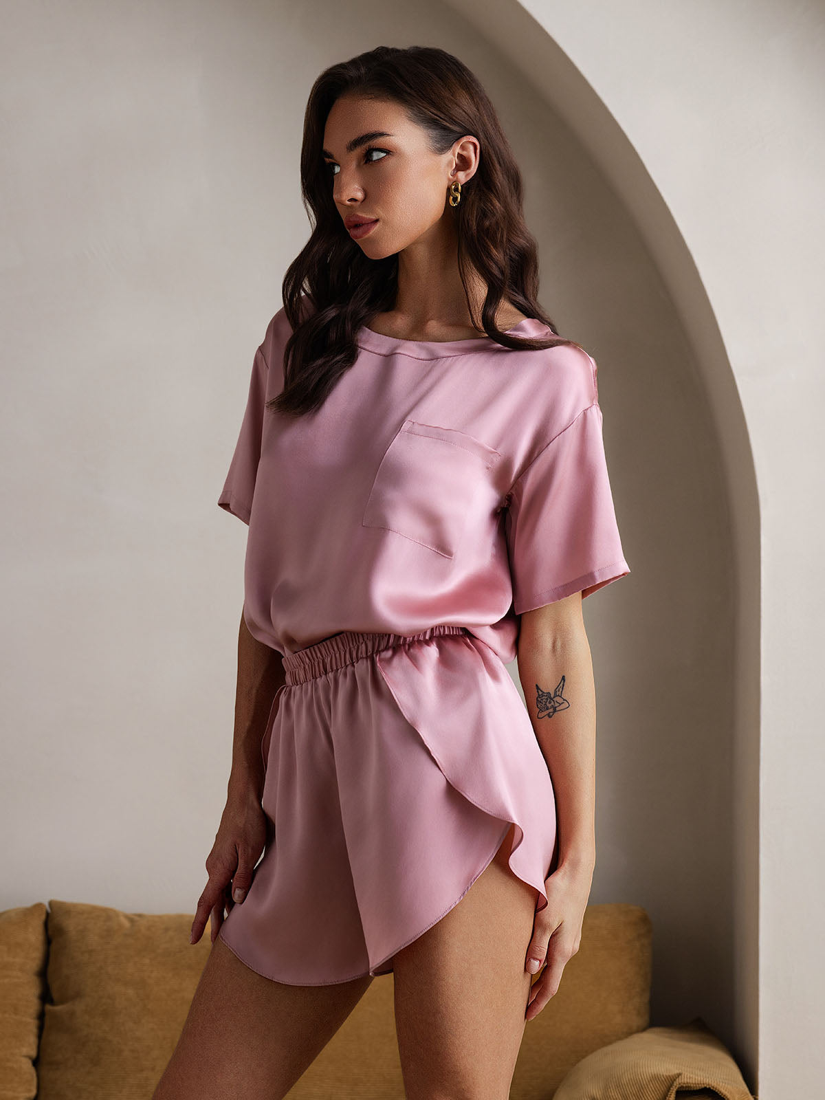 [Malva Pallido] SilkSilky-IT Seta pura Womens Pajamas 005