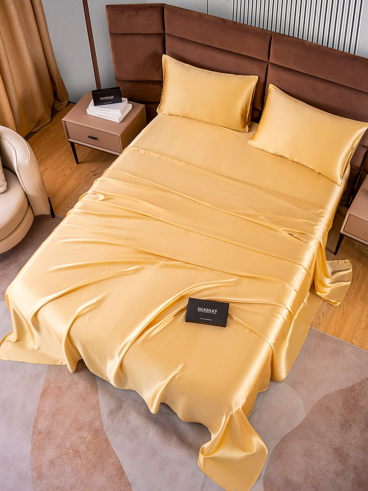 [Champagne] SilkSilky-IT 22Momme Seta pura Bedding Set 005