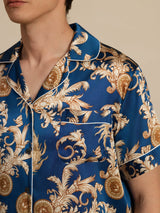 [Drago Navy] SilkSilky-IT Short Sleeve Lapel Collar Pigiami da uomo 004