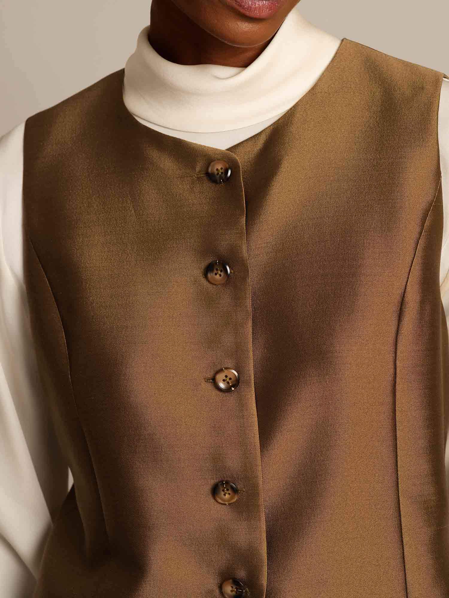 [Bronzo] SilkSilky-IT 32Momme Seta Womens Vest 004,