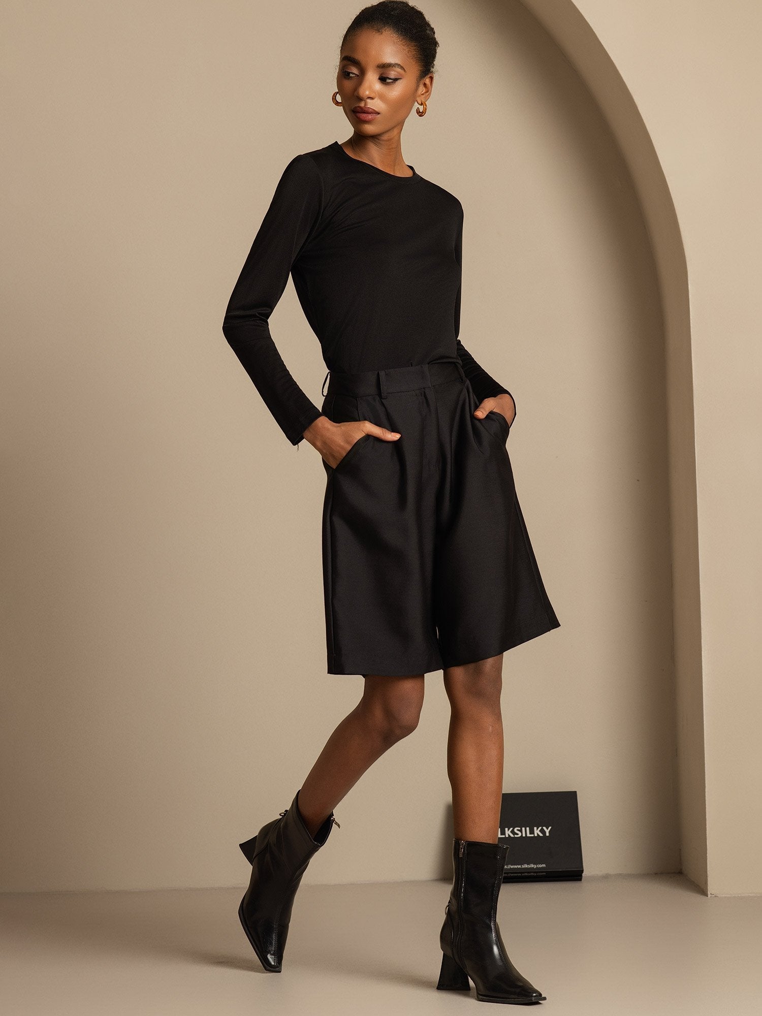 [Nero] SilkSilky-IT 32Momme Seta Womens Shorts 006,