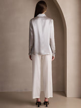 [Grigio Chiaro] SilkSilky-IT Long Sleeve Lapel Collar Camicie da donna 002