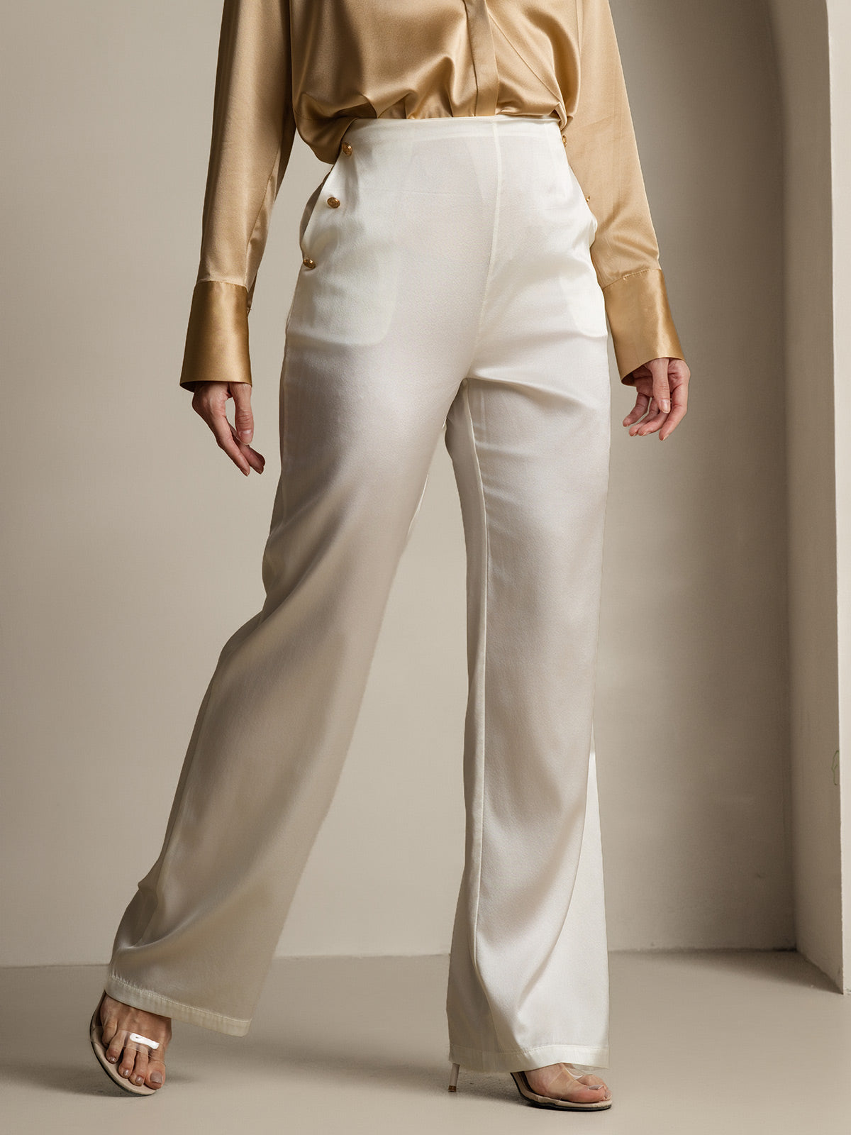[Bianco] SilkSilky-IT 19Momme Seta Womens Pants 005