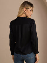 [Nero] SilkSilky-IT Long Sleeve Blouse 002
