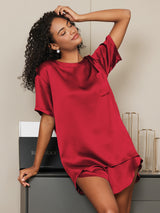 [Vino] SilkSilky-IT Short Sleeve Round Neck Pigiami da donna 004