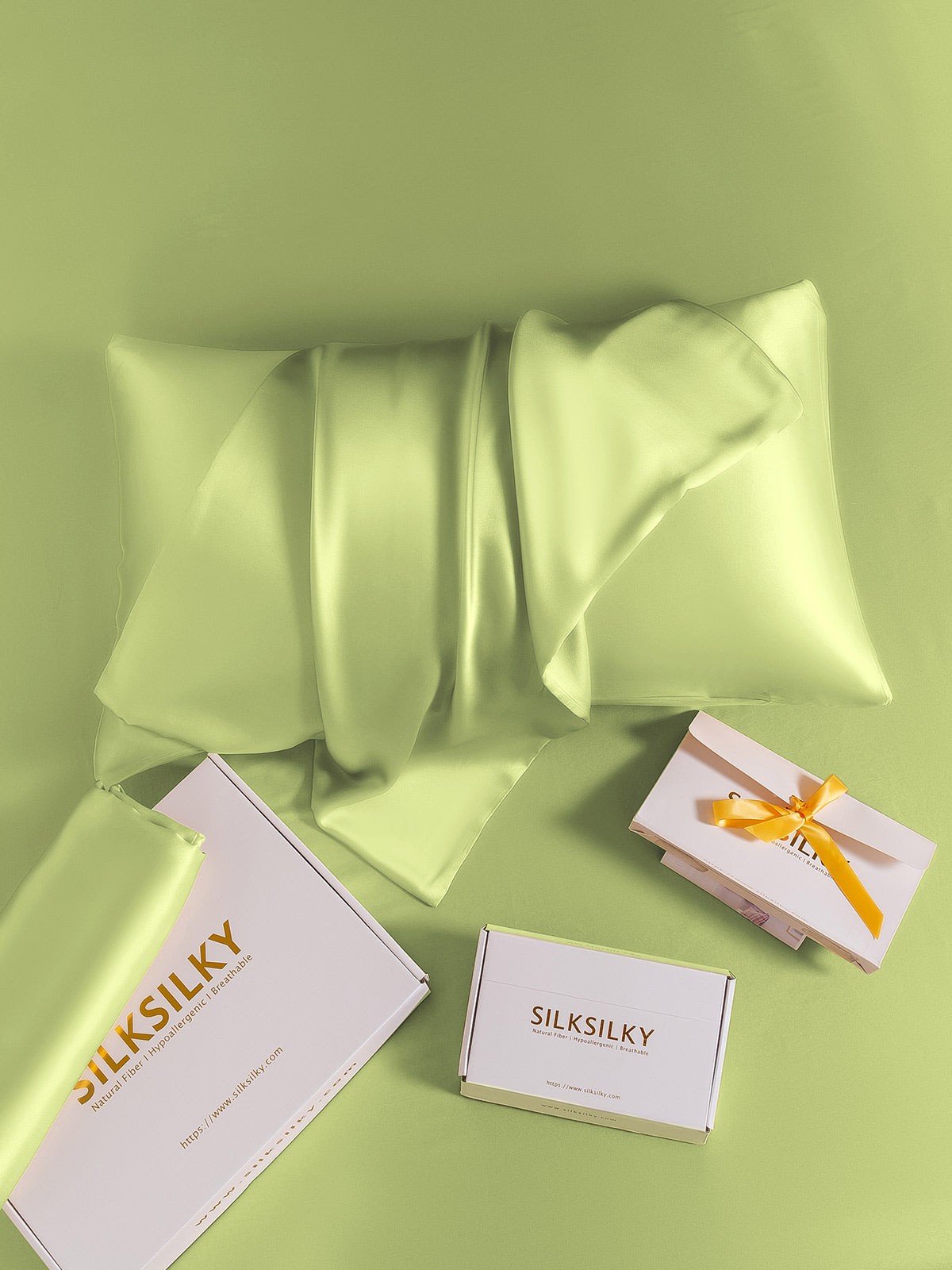 [Menta Verde] SilkSilky-IT 19Momme Seta pura Pillowcase 007