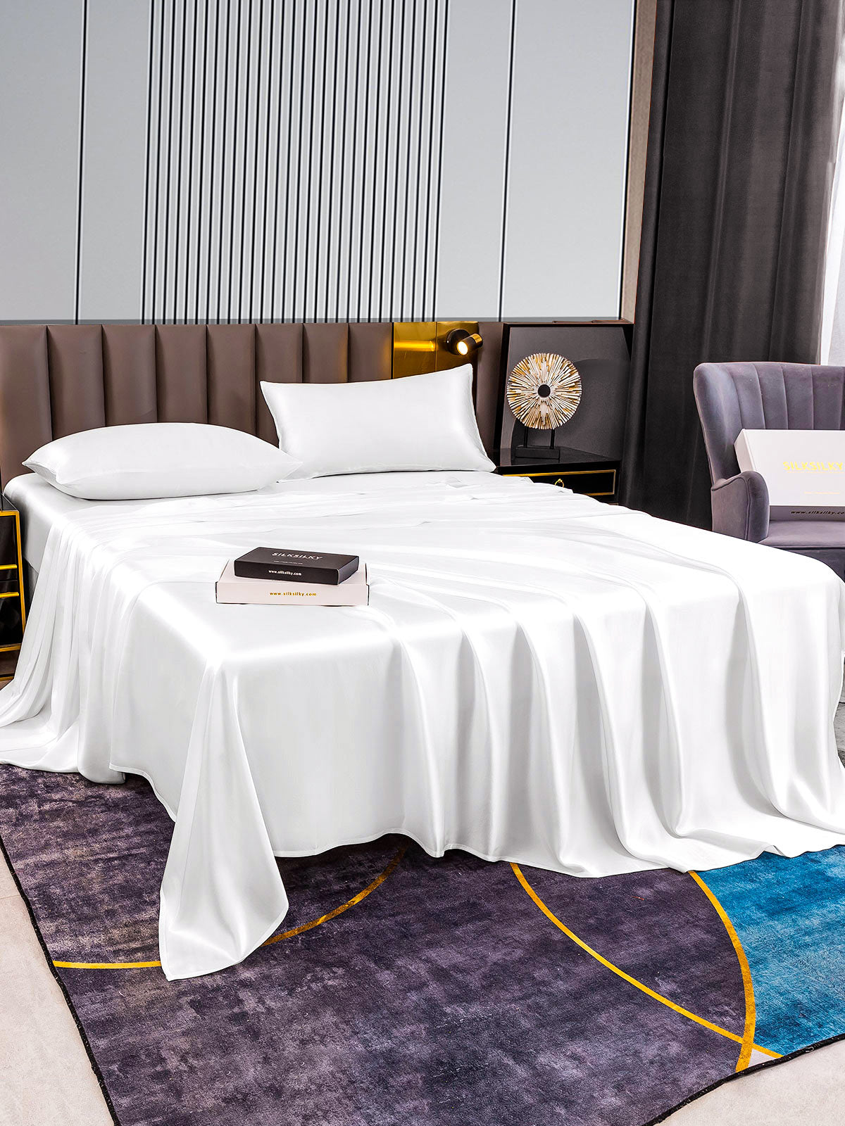[Bianco] SilkSilky-IT 22Momme Seta pura Bedding Set 005