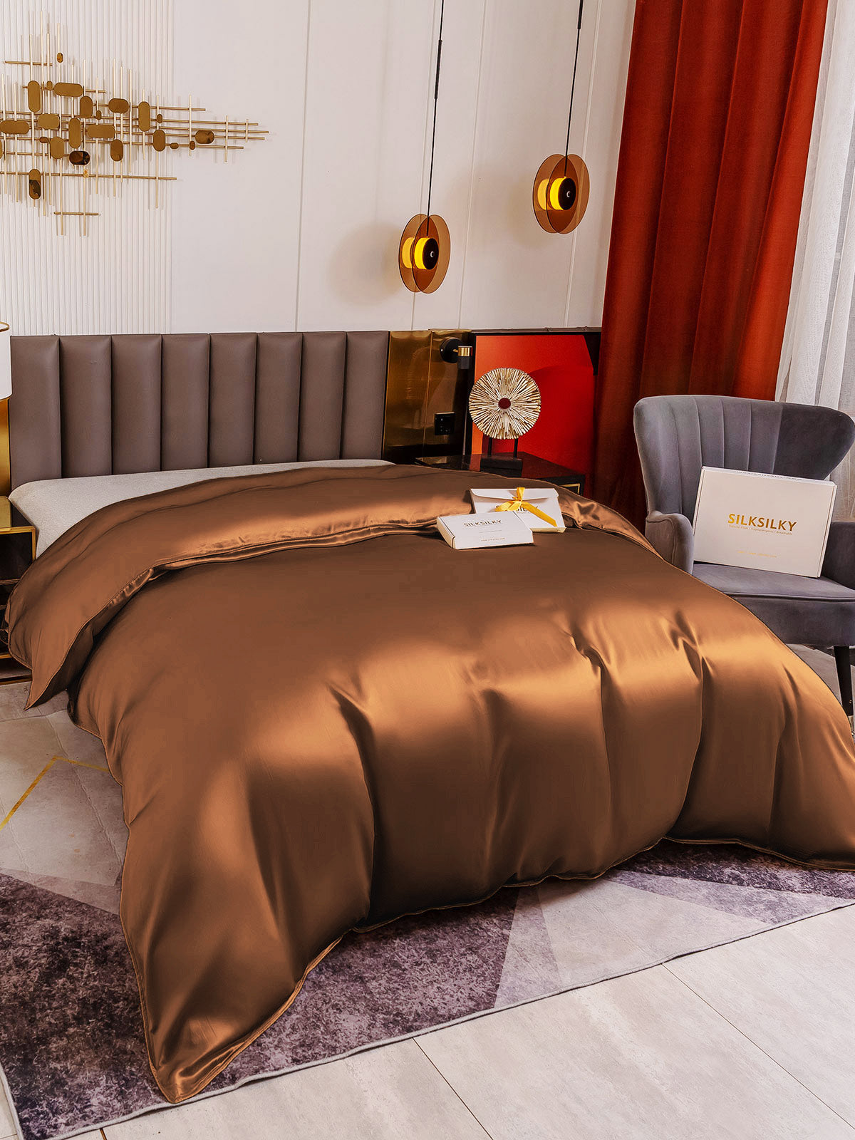 [Caffè] SilkSilky-IT 19Momme Seta pura Duvet Cover 003