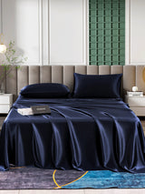 [Blu Scuro] SilkSilky-IT 25Momme Set di biancheria da letto 001