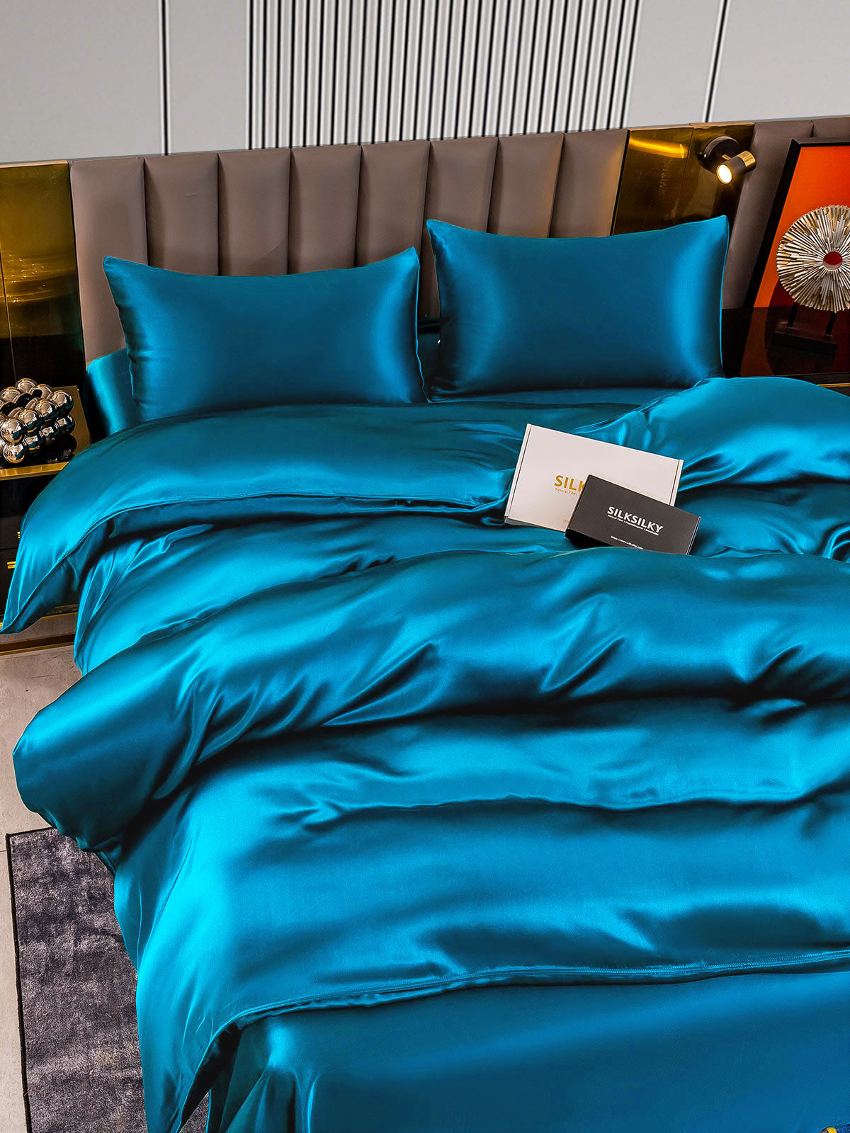 [Verde Acqua] SilkSilky-IT 22Momme Seta pura Bedding Set 003