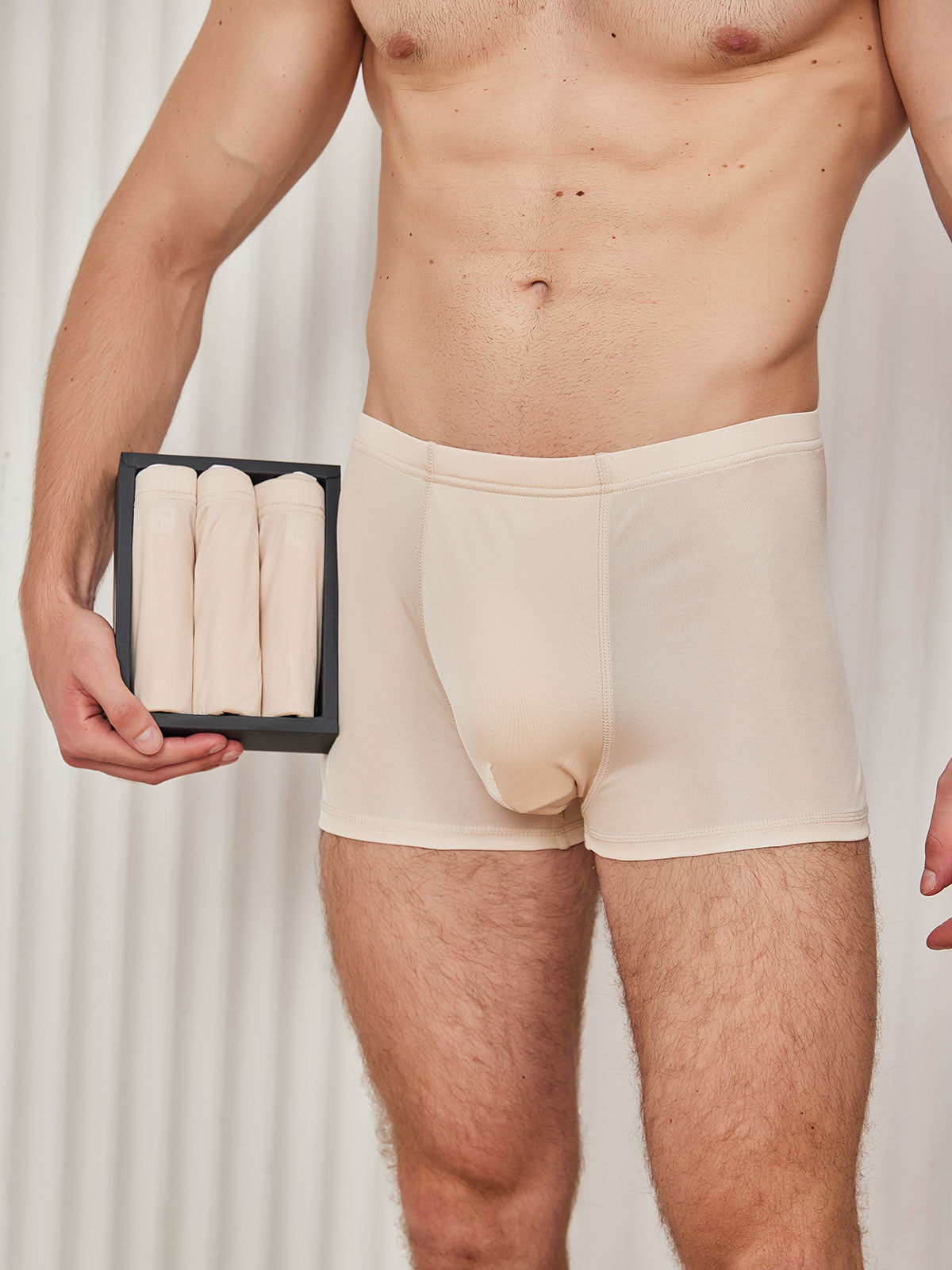 [Beige] SilkSilky-IT Maglia di seta Mens Underwear 001