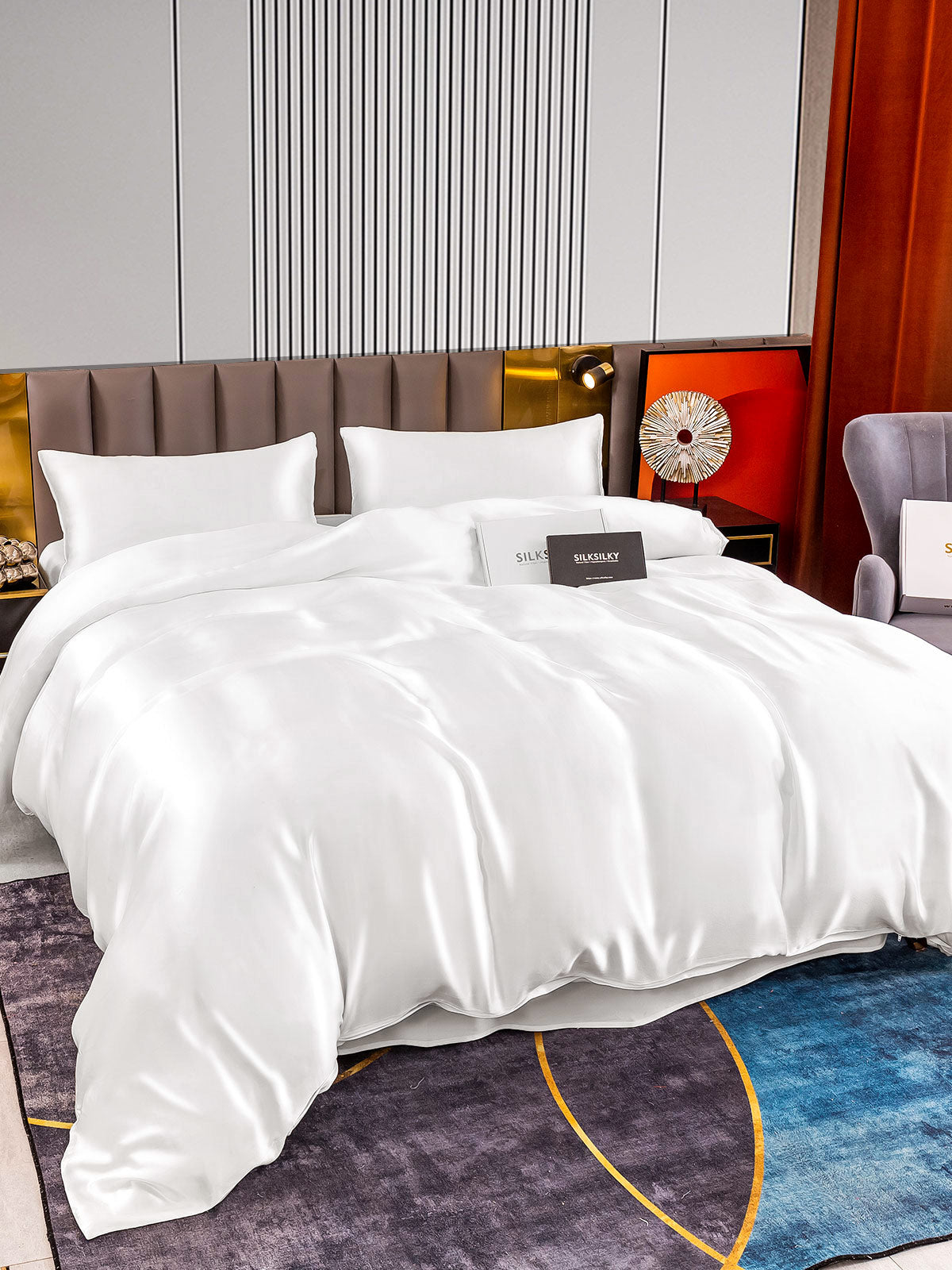 [Bianco] SilkSilky-IT 22Momme Seta pura Bedding Set 003