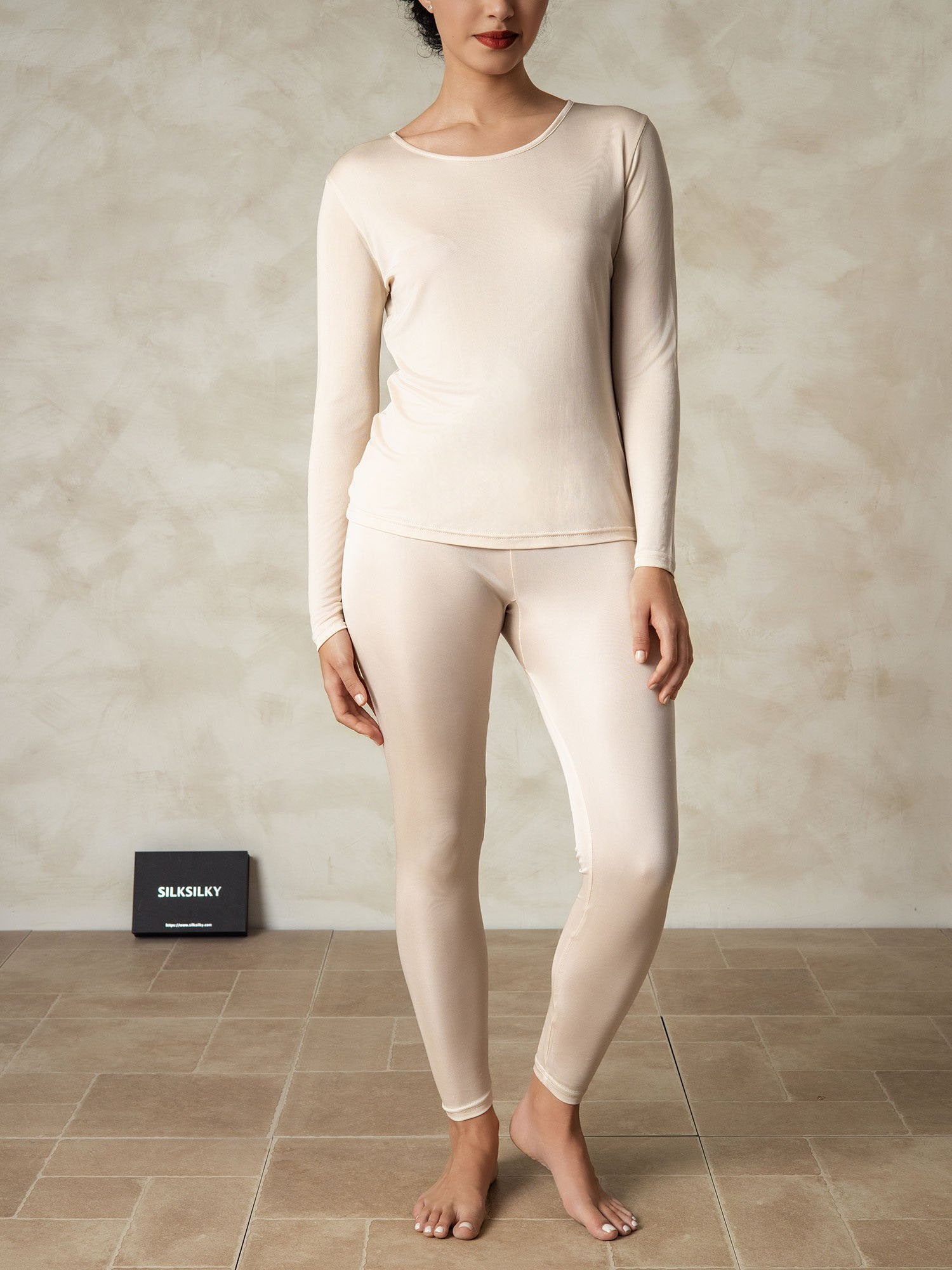 [MarroneChiaro] SilkSilky-IT Seta Womens Pajamas 001