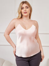 [Rosa] SilkSilky-IT Tirantes Finos Scollo a V Cami taglia grossa 001