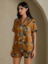 [Leone Marrone] SilkSilky-IT Short Sleeve Notch Collar Pigiami da donna 003