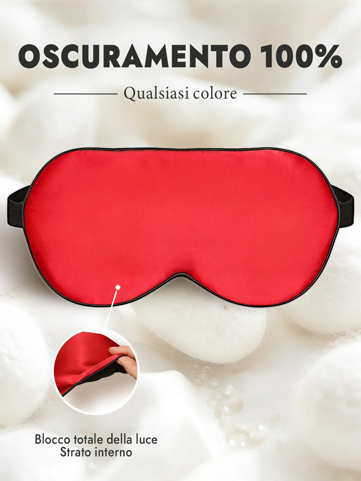 [Rosso] SilkSilky-IT Mascherina da Notte 001