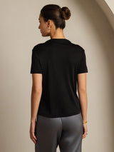 [Nero] SilkSilky-IT Short Sleeve Magliette donna 002