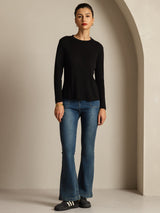 [Nero] SilkSilky-IT Seta pura Womens T-Shirt 004