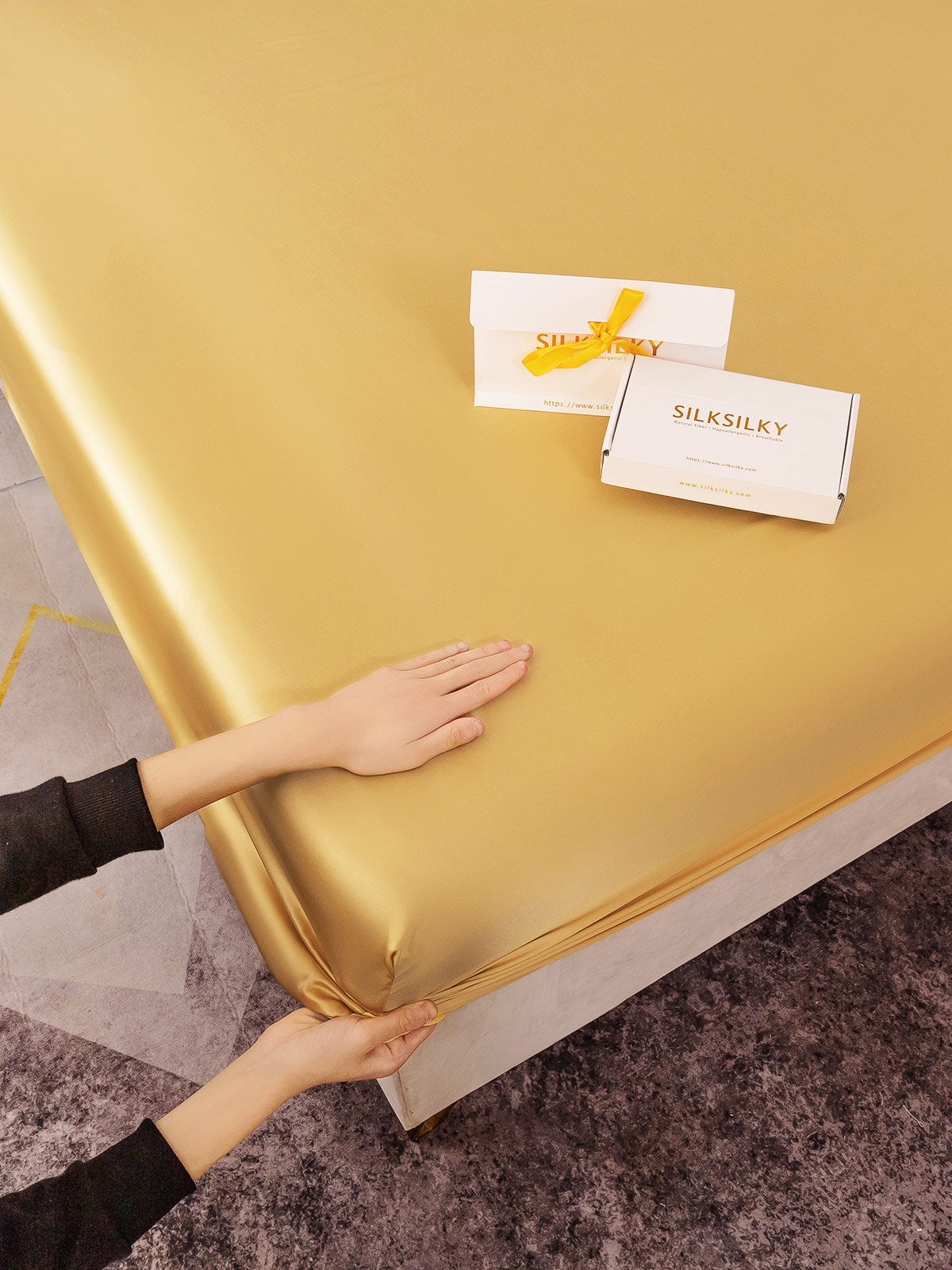 [Champagne] SilkSilky-IT 22Momme Seta pura Sheet 003