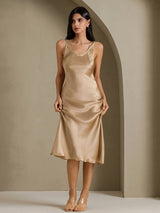 [Oro Champagne] SilkSilky-IT Sleeveless Vestiti da donna 005