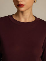 [Vino Windsor] SilkSilky-IT Half Sleeve Crew Neck Magliette donna 004