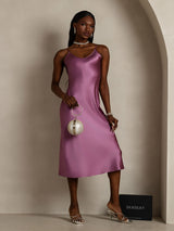 [Viola Scuro] SilkSilky-IT Sleeveless V Neck Camicia da notte 008