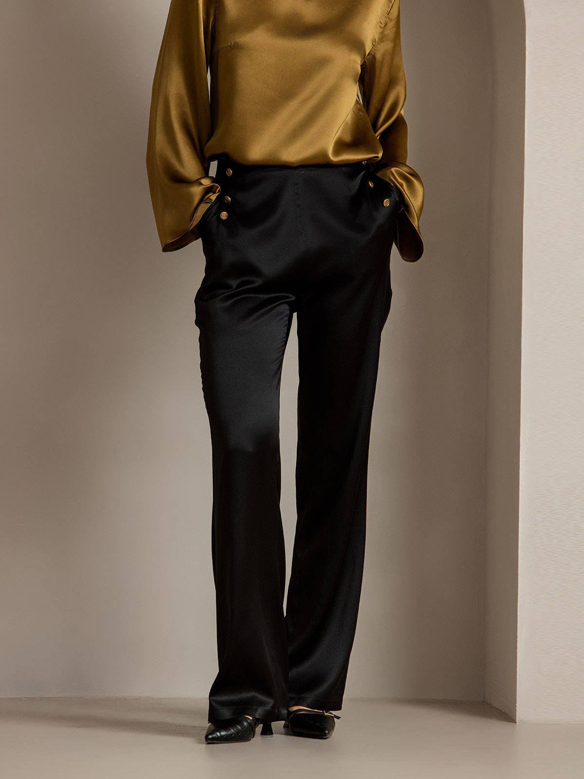 [Nero] SilkSilky-IT 19Momme Seta Womens Pants 004