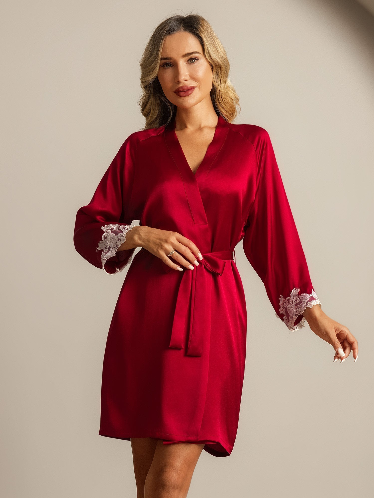 [Vino] SilkSilky-IT Seta pura Womens Robe 004,