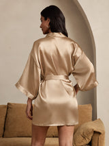 [Oro Champagne] SilkSilky-IT 3/4 Sleeve Vestaglia da donna 002