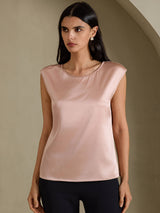 [Toscana] SilkSilky-IT Cap Sleeve Round Neck Magliette donna 001