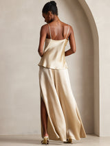 [Champagne] SilkSilky-IT Spaghetti Strap V Neck Cami 002