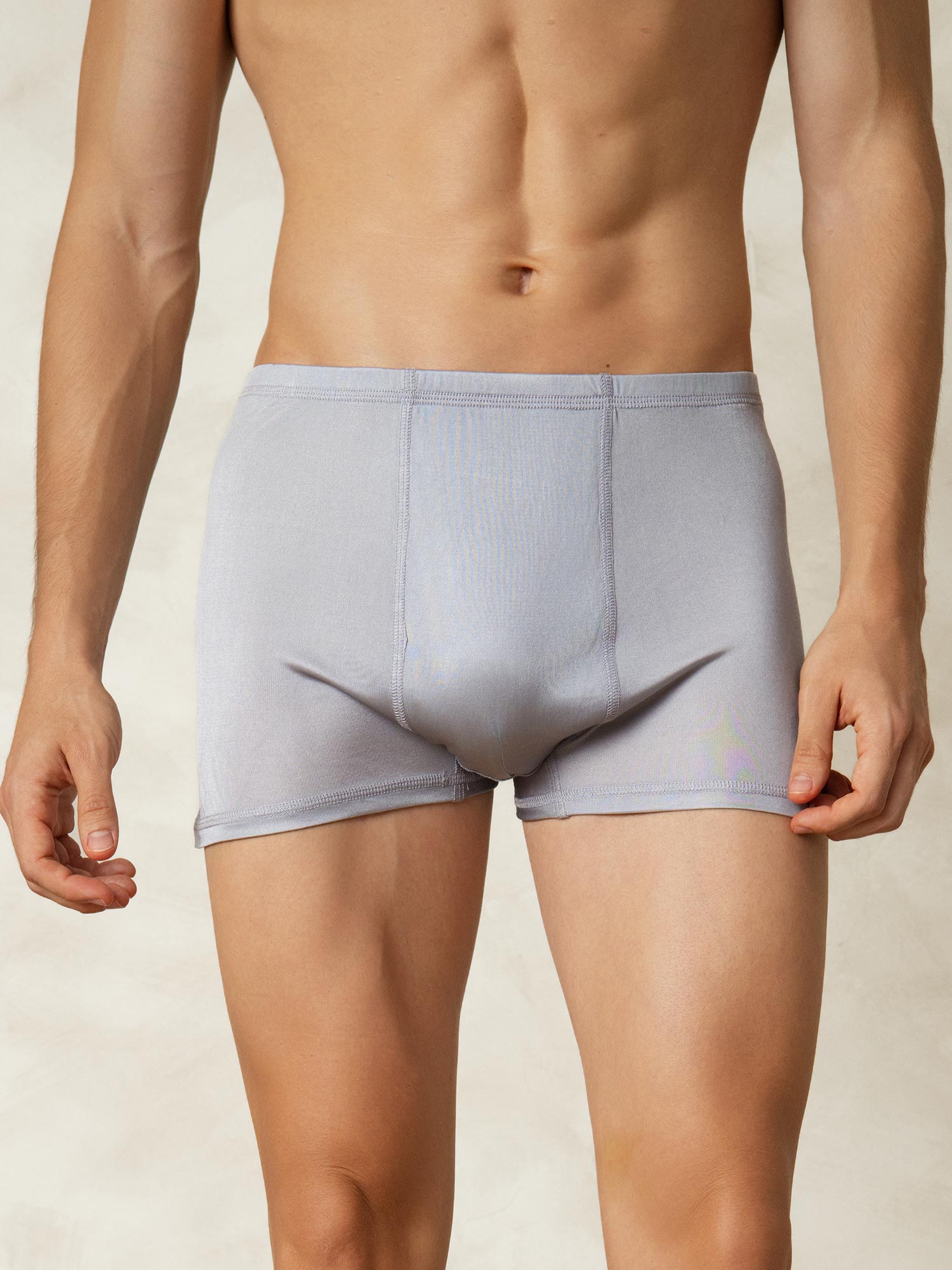 [Grigio] SilkSilky-IT Maglia di seta Mens Underwear 003