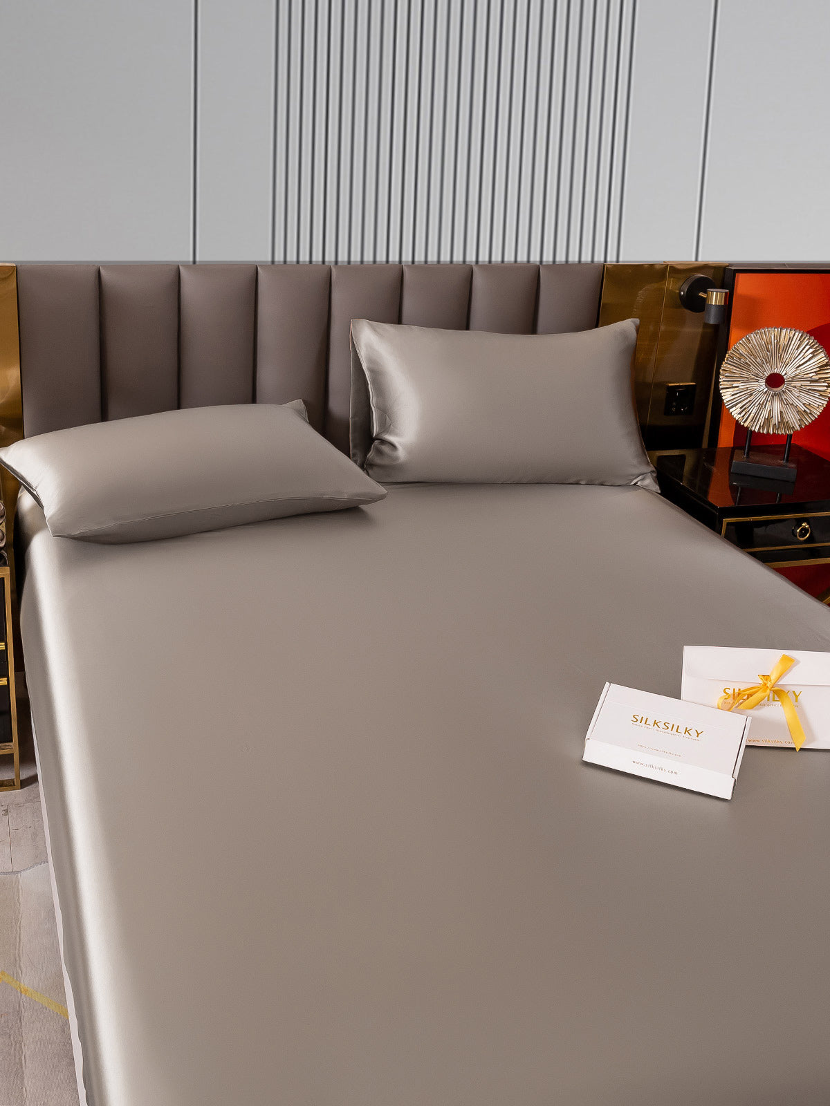 [Grigio] SilkSilky-IT 22Momme Seta pura Bedding Set 005