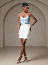 [Blu Grigiastro] SilkSilky-IT Spaghetti Strap V Neck Cami 007