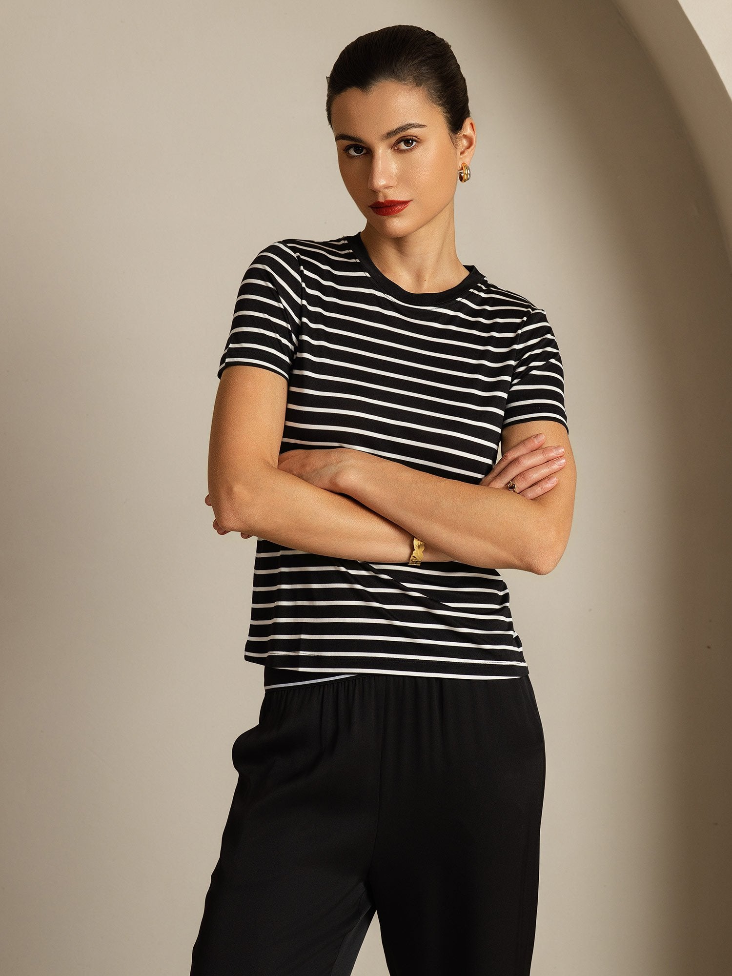 [RigheNere] SilkSilky-IT Seta pura Womens T-Shirt 005