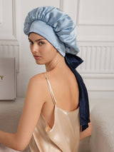 [Blu Scuro] SilkSilky-IT Cuffia di seta 005