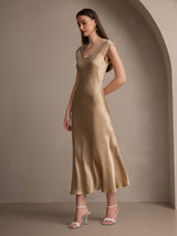[Champagne] SilkSilky-IT Cap Sleeve Vestiti da donna 005