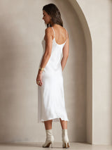 [Bianco] SilkSilky-IT Sleeveless V Neck Vestiti da donna 002