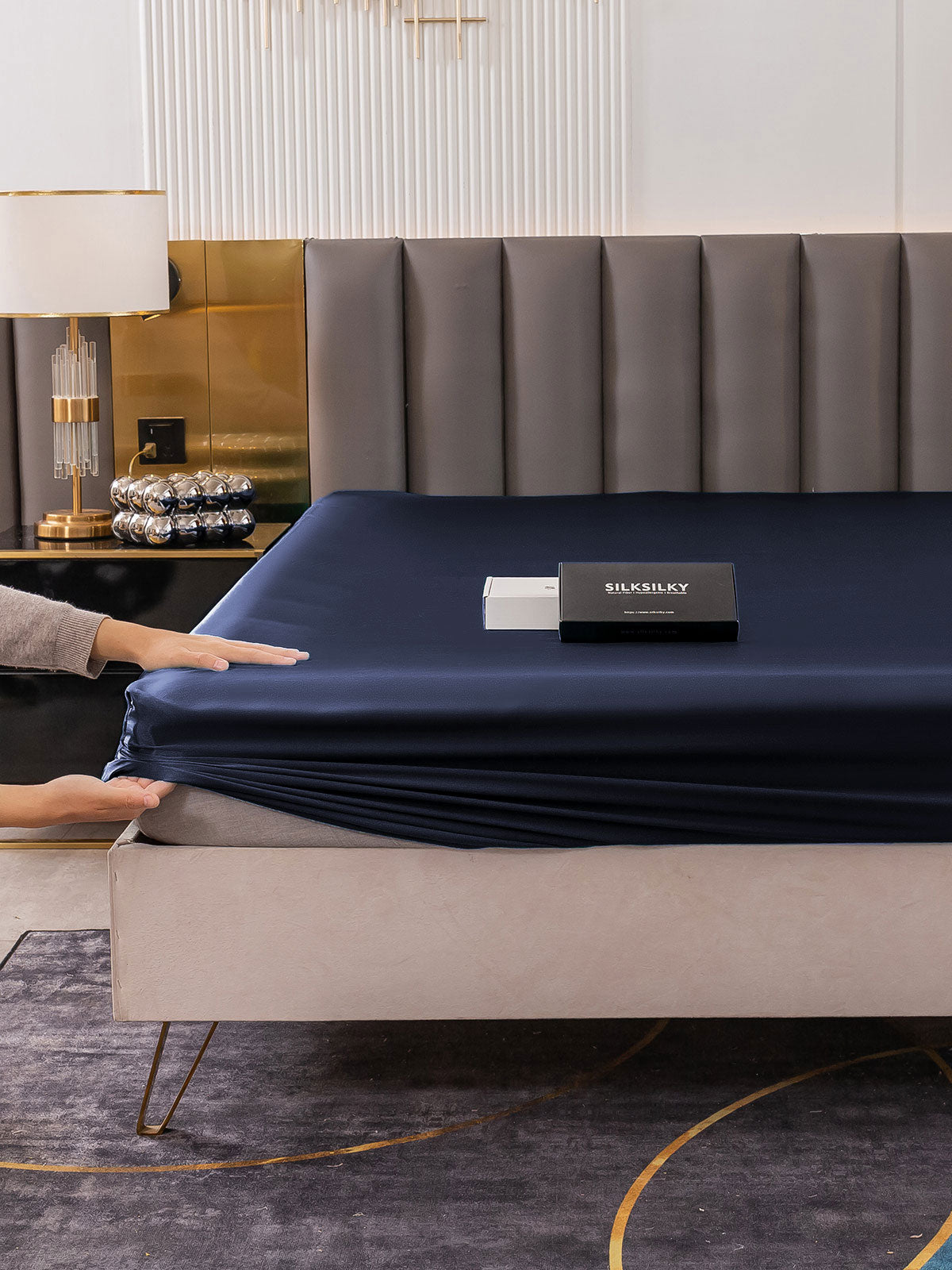 [Blu Scuro] SilkSilky-IT 19Momme Seta pura Sheet 005
