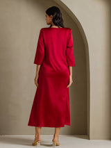 [Vino] SilkSilky-IT 3/4 Sleeve Round Neck Vestiti da donna 002
