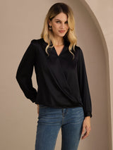 [Nero] SilkSilky-IT Long Sleeve Blouse 001