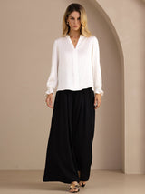 [Bianco] SilkSilky-IT Long Sleeve Bluse 007