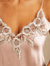 [Rosa] SilkSilky-IT Sleeveless V Neck Camicia da notte 004