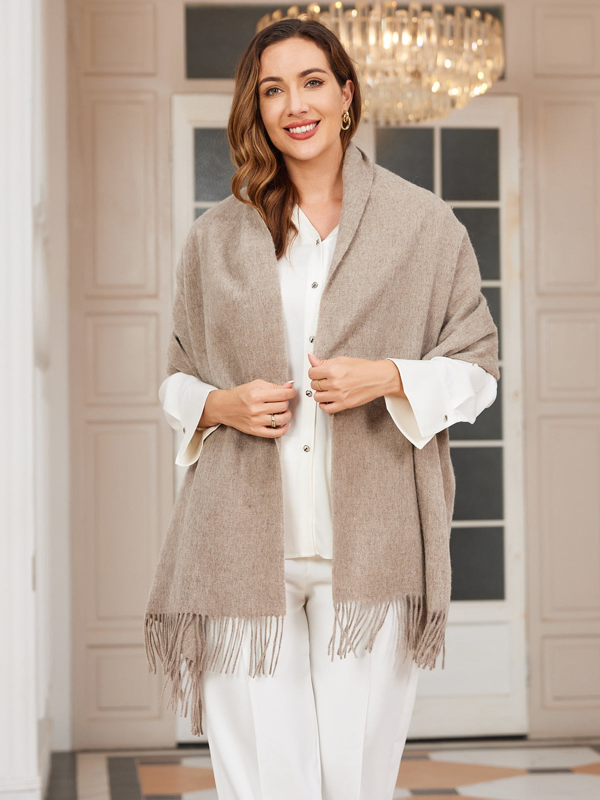 [Kaki Scuro] SilkSilky-IT Lana Scarf 001