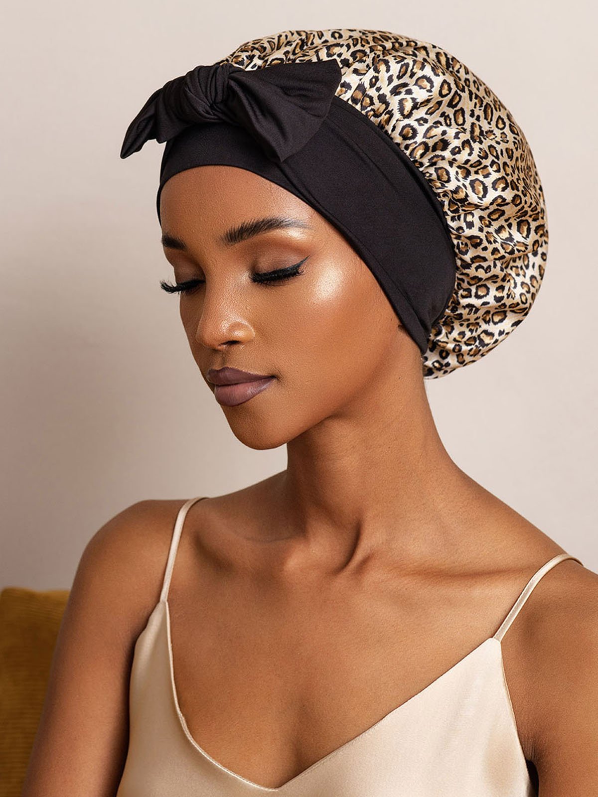 SilkSilky-IT Seta pura Sleep Cap Leopardo 002