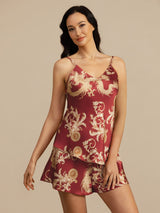 [Drago Vino] SilkSilky-IT Spaghetti Strap V Neck Set di Bretelle 004